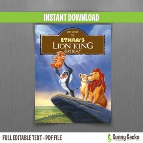 The Lion King Happy Birthday Welcome Sign